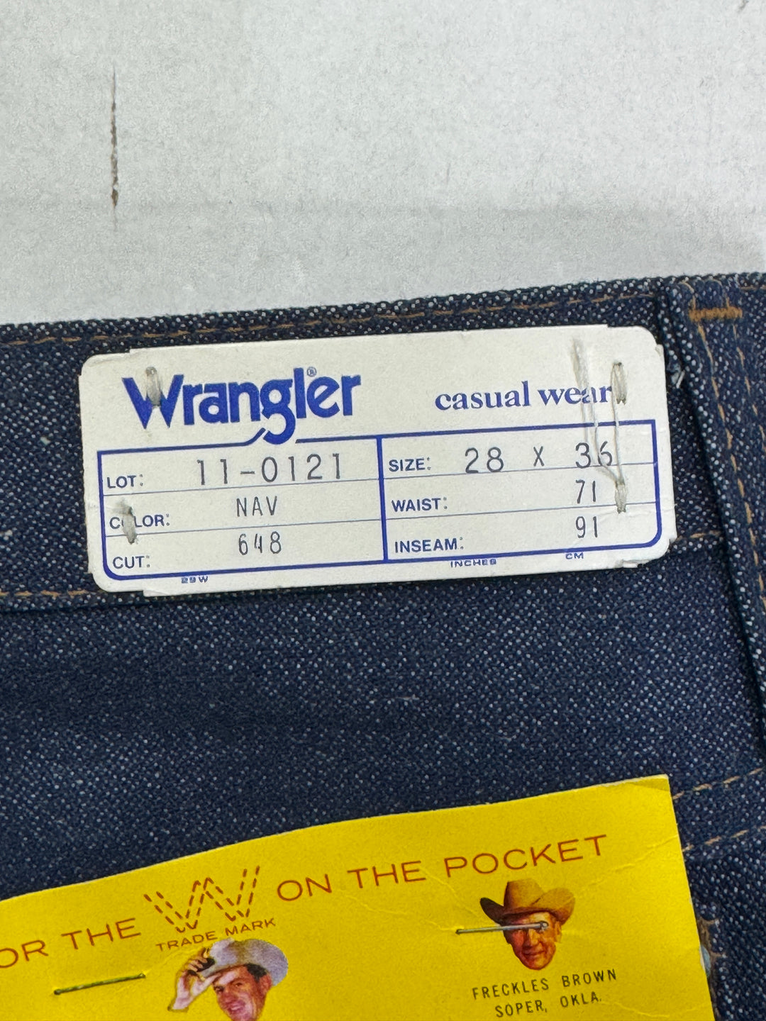 Wrangler western cut rivets W28 L36 made in Belgium anni 70&