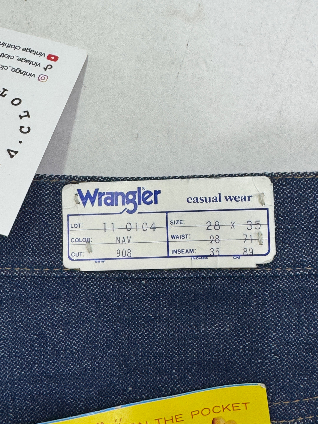 Wrangler western cut rivets W28 L35 made in Belgium anni 70&