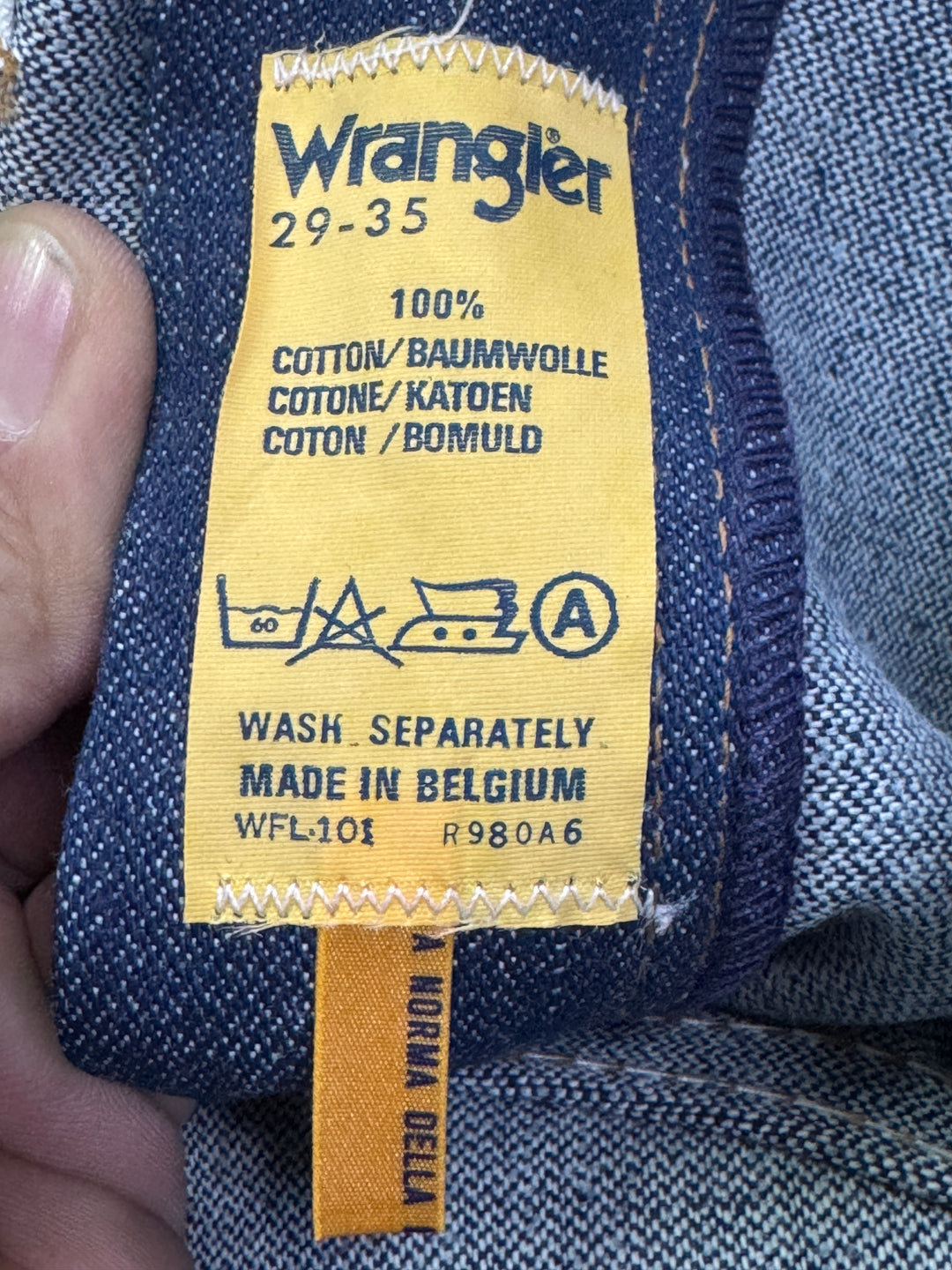 Wrangler western cut Flare W29 L35 made in Belgium anni 70&