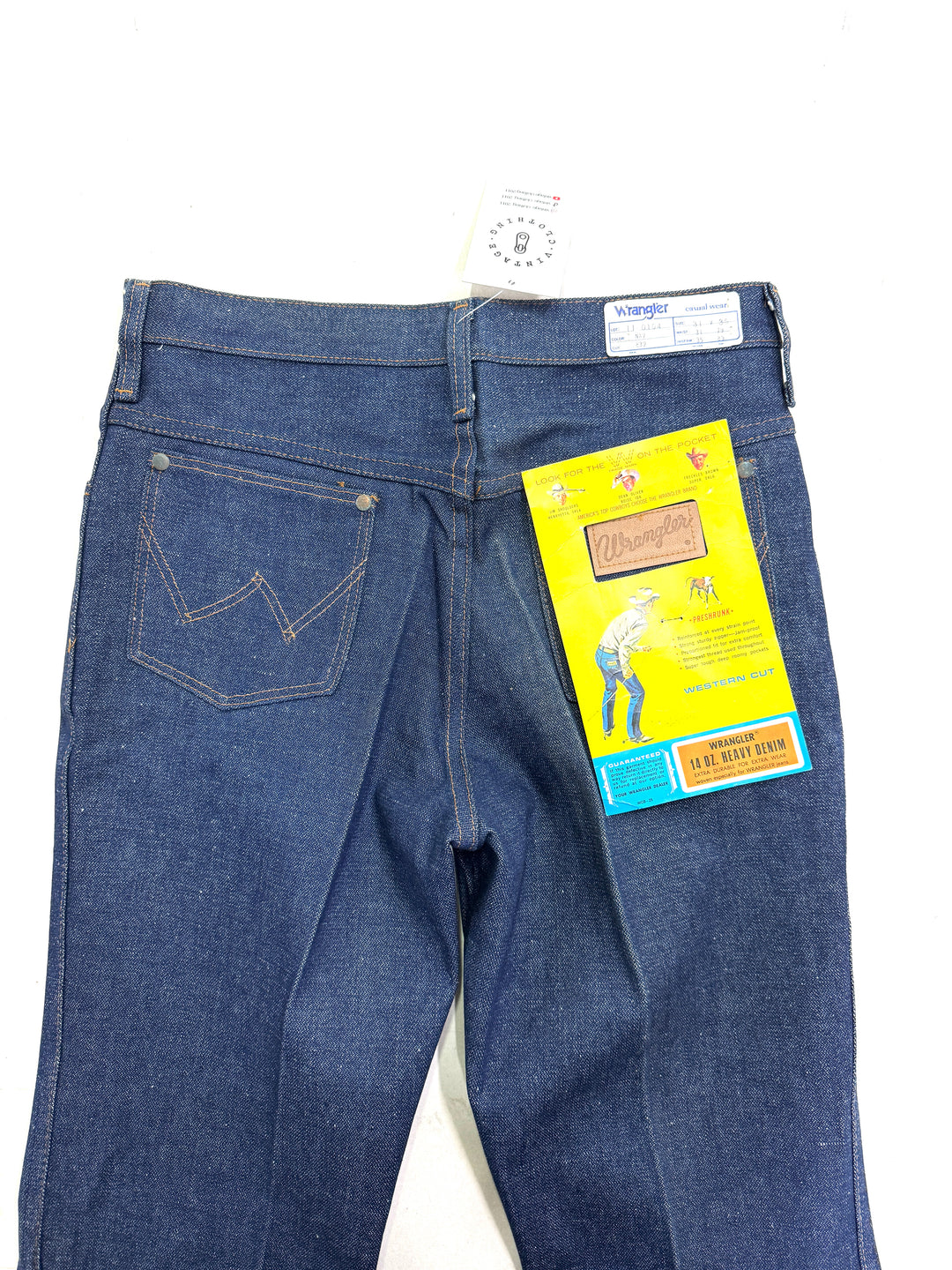 Wrangler western cut rivets W31 L35 made in Belgium anni 70&