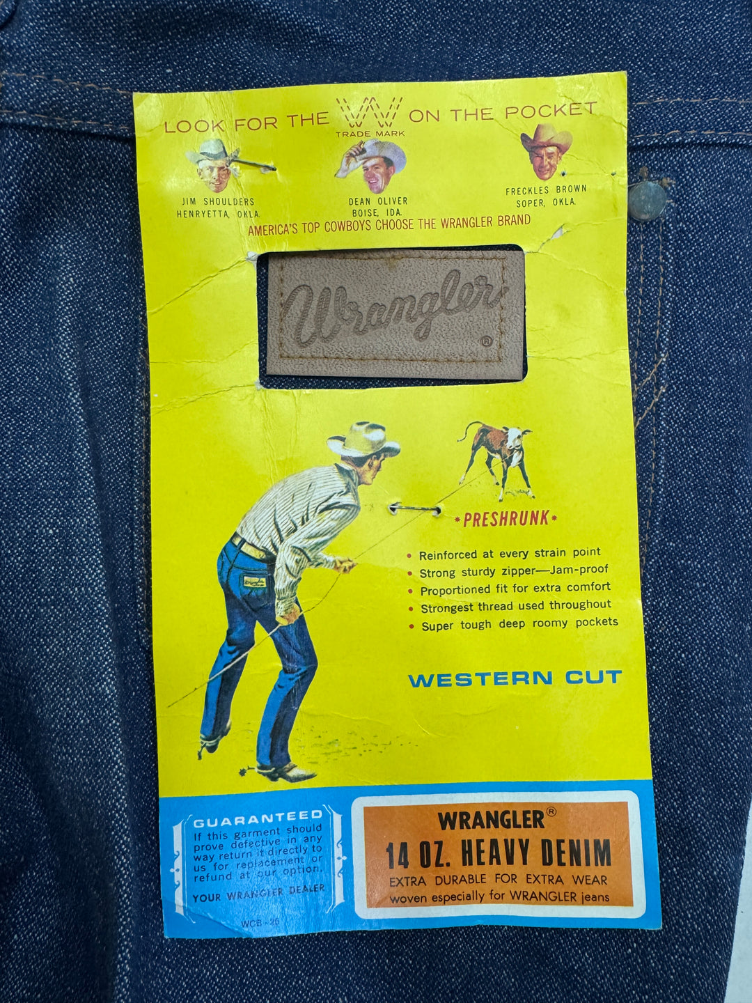 Wrangler western cut rivets W31 L35 made in Belgium anni 70&