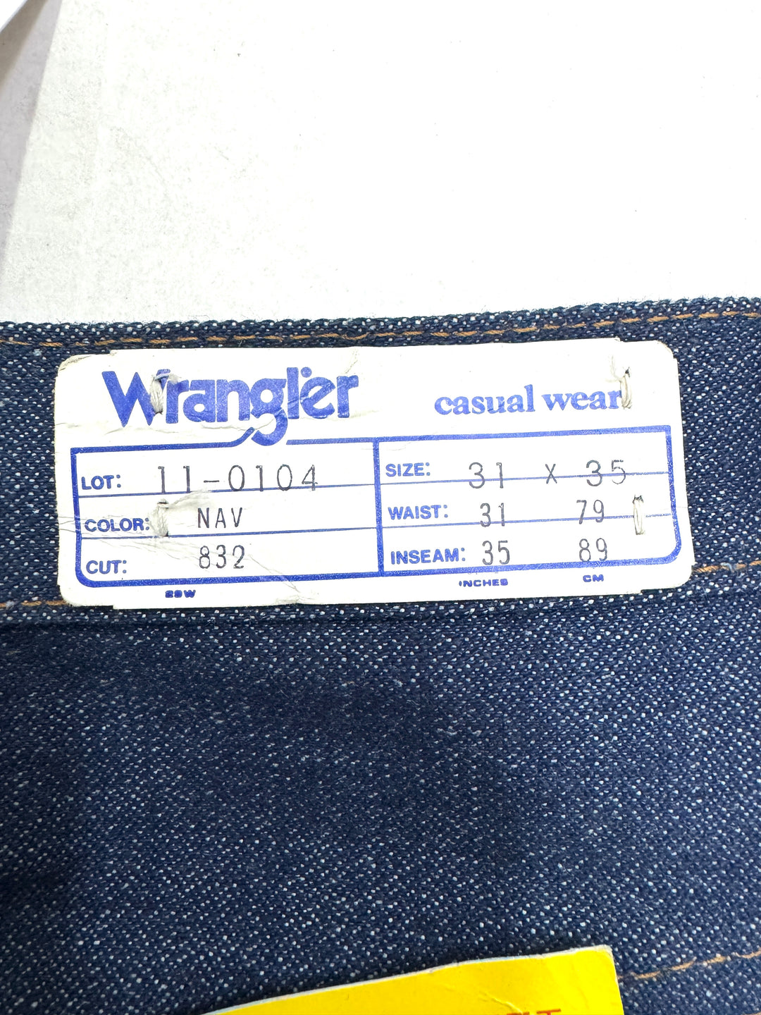 Wrangler western cut rivets W31 L35 made in Belgium anni 70&
