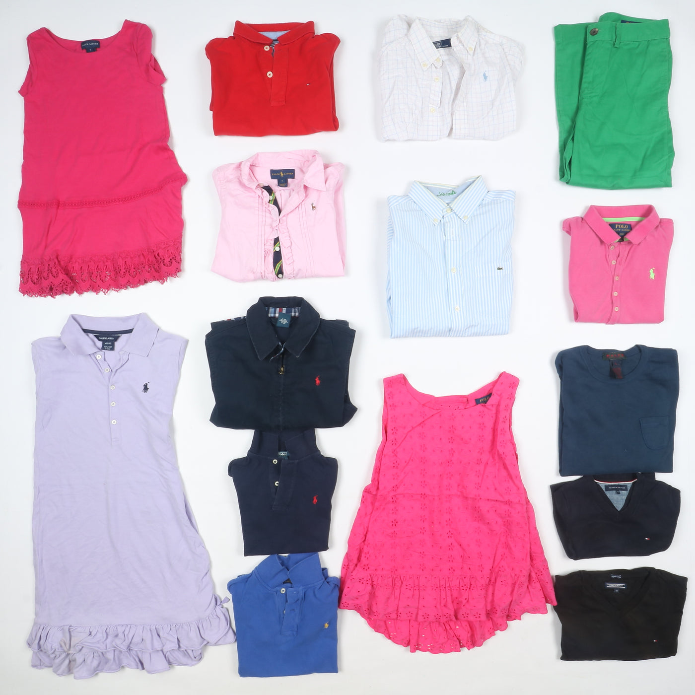 Tommy Hifiger, Lacoste e Ralph Lauren vintage da bambino Box da 79pz