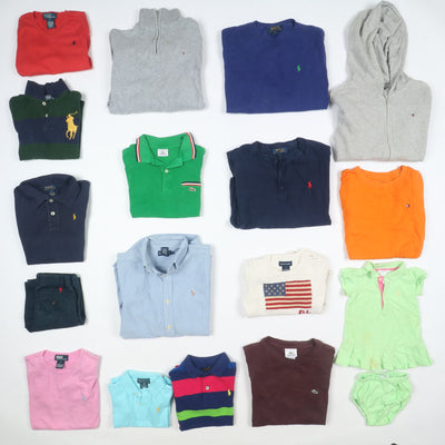 Tommy Hifiger, Lacoste e Ralph Lauren vintage da bambino Box da 79pz