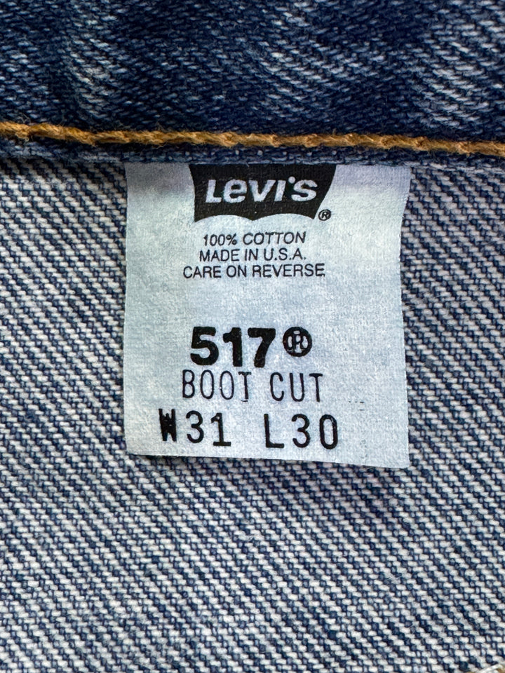 Levi's 517 Boot Cut W31 L30 Made in USA Levis a zampa vintage anni 80