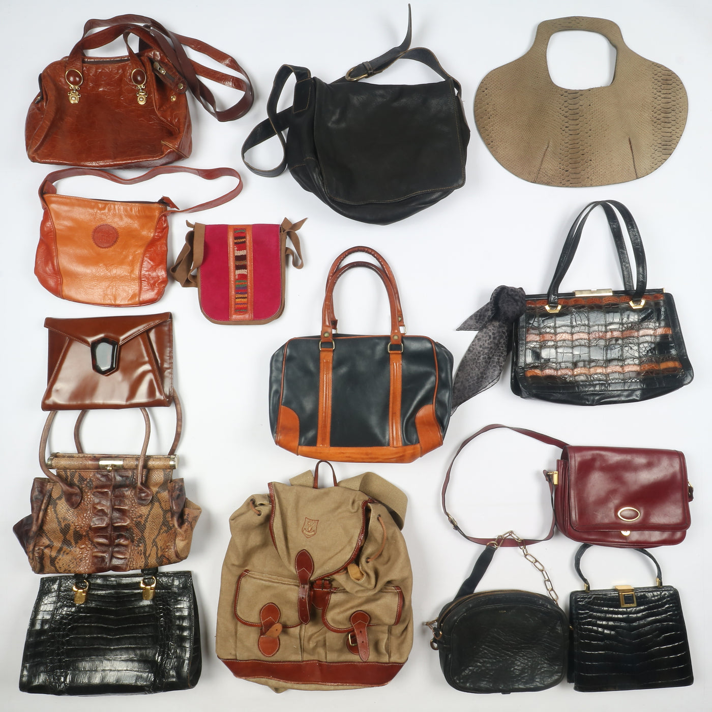 Stock lotto borse e borsette vintage 21kg - 36pz misto uomo donna