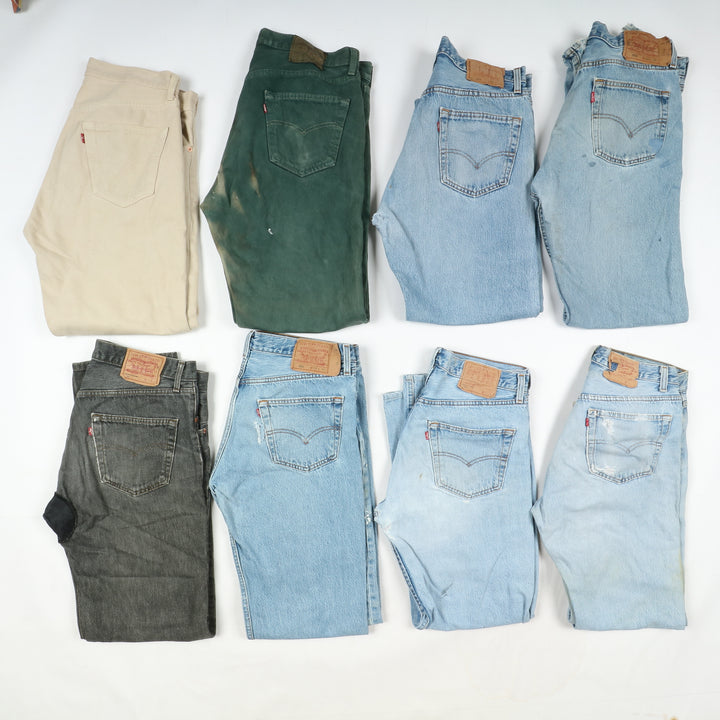 Levi's 501 made in USA, Grado C, stock da 24pz denim, nero e colorati