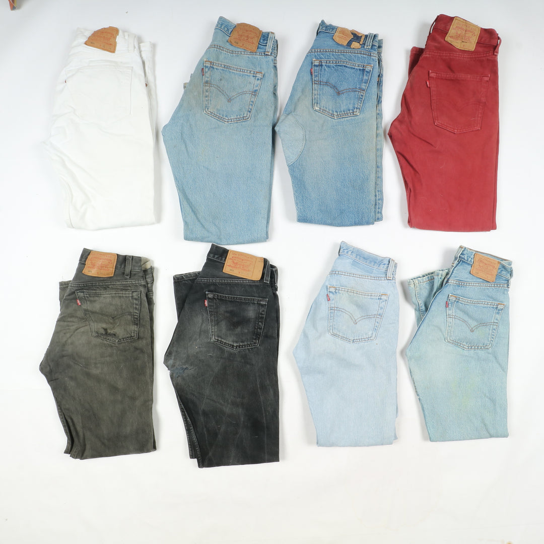 Levi's 501 made in USA, Grado C, stock da 24pz denim, nero e colorati