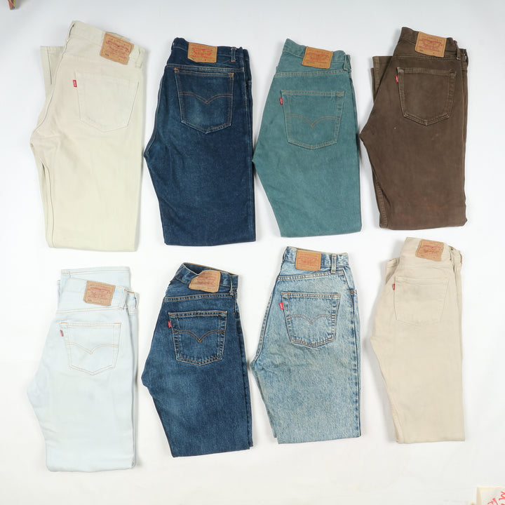 Levi's made in UK, Spain e France 501 e zip fly stock da 27pz colorati e denim