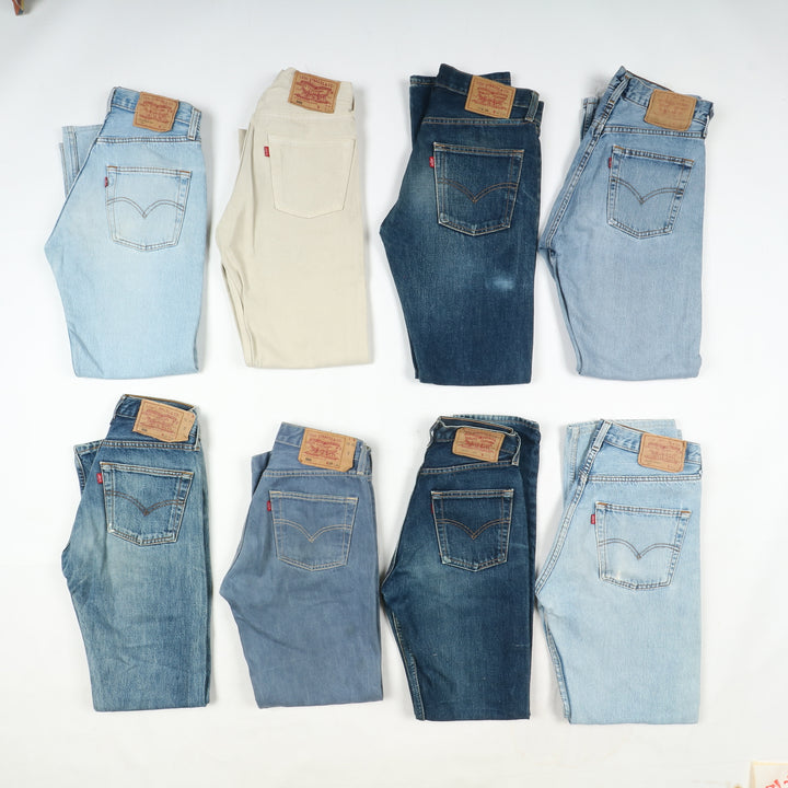 Levi's made in UK, Spain e France 501 e zip fly stock da 27pz colorati e denim