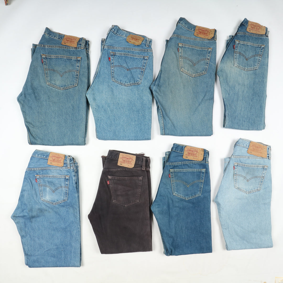 Levi's made in UK, Spain e France 501 e zip fly stock da 27pz colorati e denim