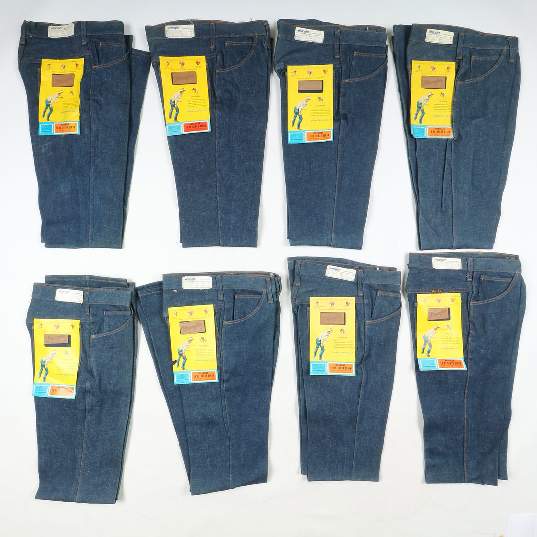 Wrangler western cut box da 43pz flare boot cut deadstock jeans anni 70'
