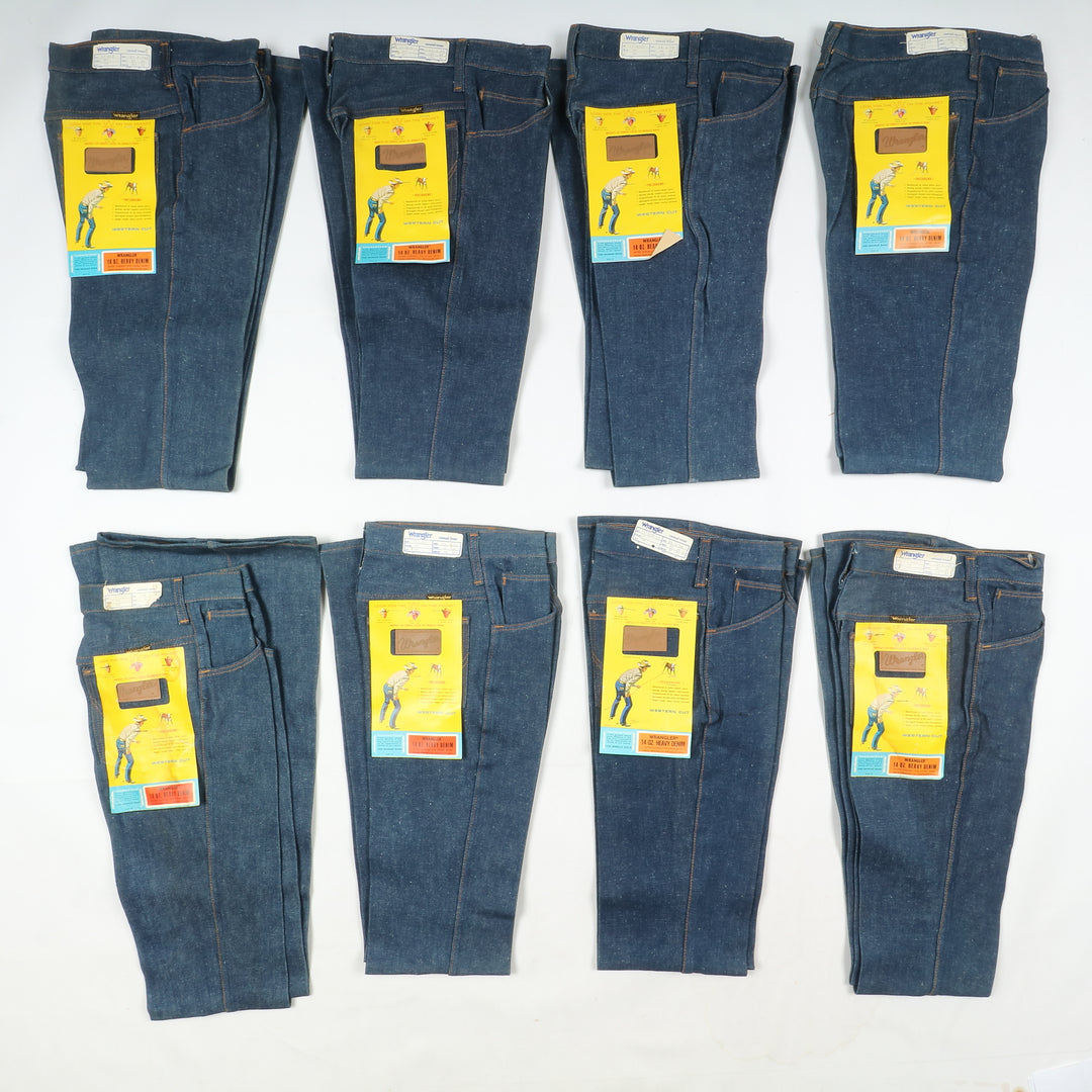 Wrangler western cut box da 43pz flare boot cut deadstock jeans anni 70'