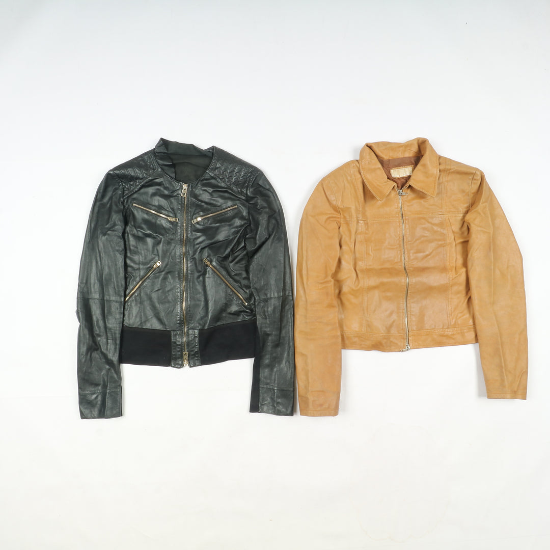 Box mix abbigliamento vintage in pelle Uomo e Donna 20 pz stock leather jacket