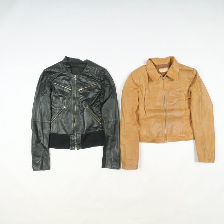 Box mix abbigliamento vintage in pelle Uomo e Donna 20 pz stock leather jacket