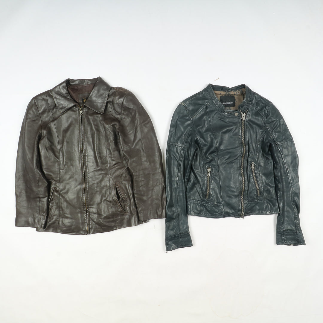 Box mix abbigliamento vintage in pelle Uomo e Donna 20 pz stock leather jacket