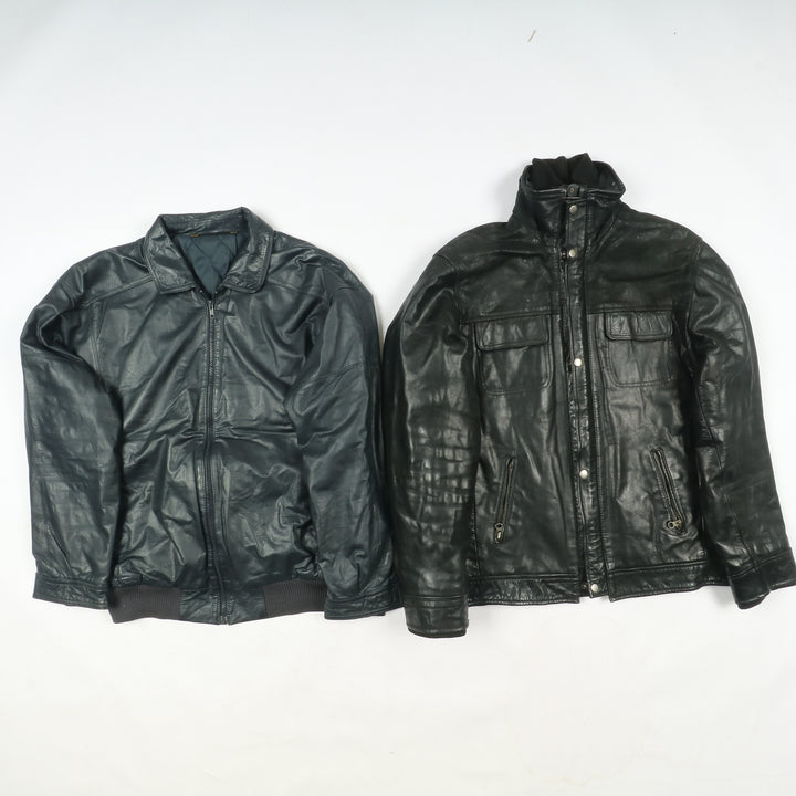 Box mix abbigliamento vintage in pelle Uomo e Donna 20 pz stock leather jacket