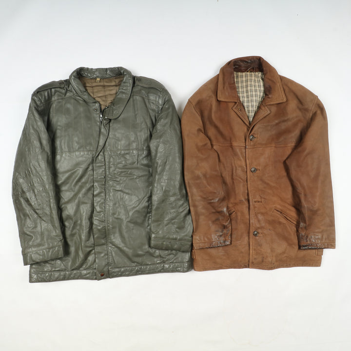 Box mix abbigliamento vintage in pelle Uomo e Donna 15 pz stock leather