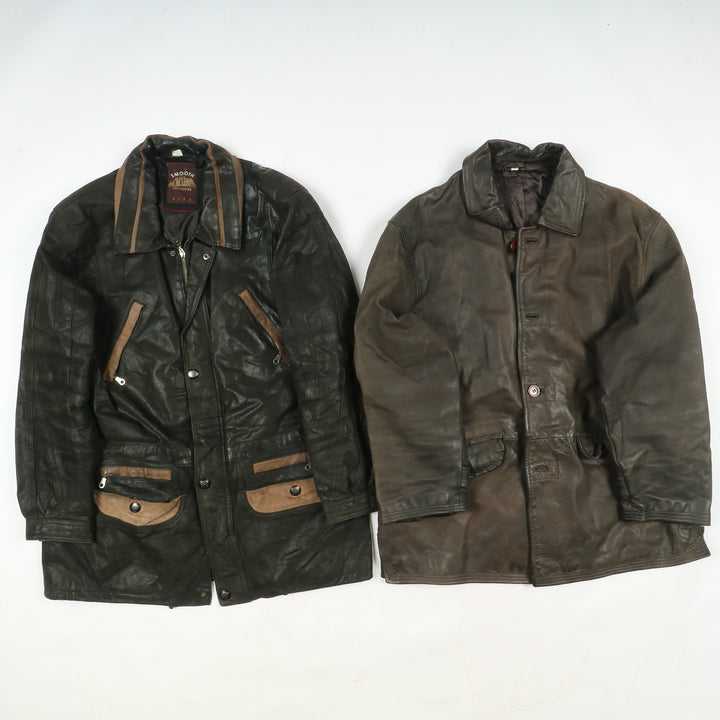 Box mix abbigliamento vintage in pelle Uomo e Donna 19 pz stock leather
