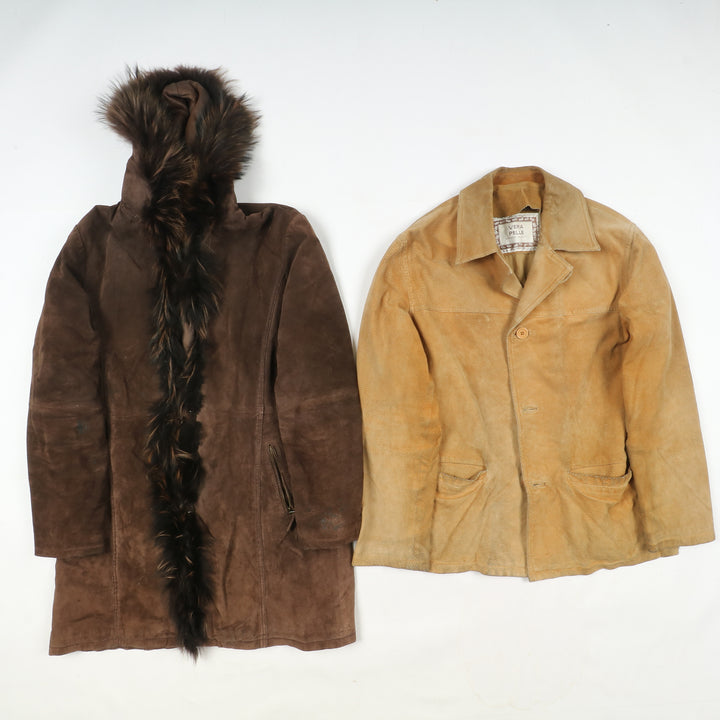 Box mix abbigliamento vintage in pelle Uomo e Donna 19 pz stock leather