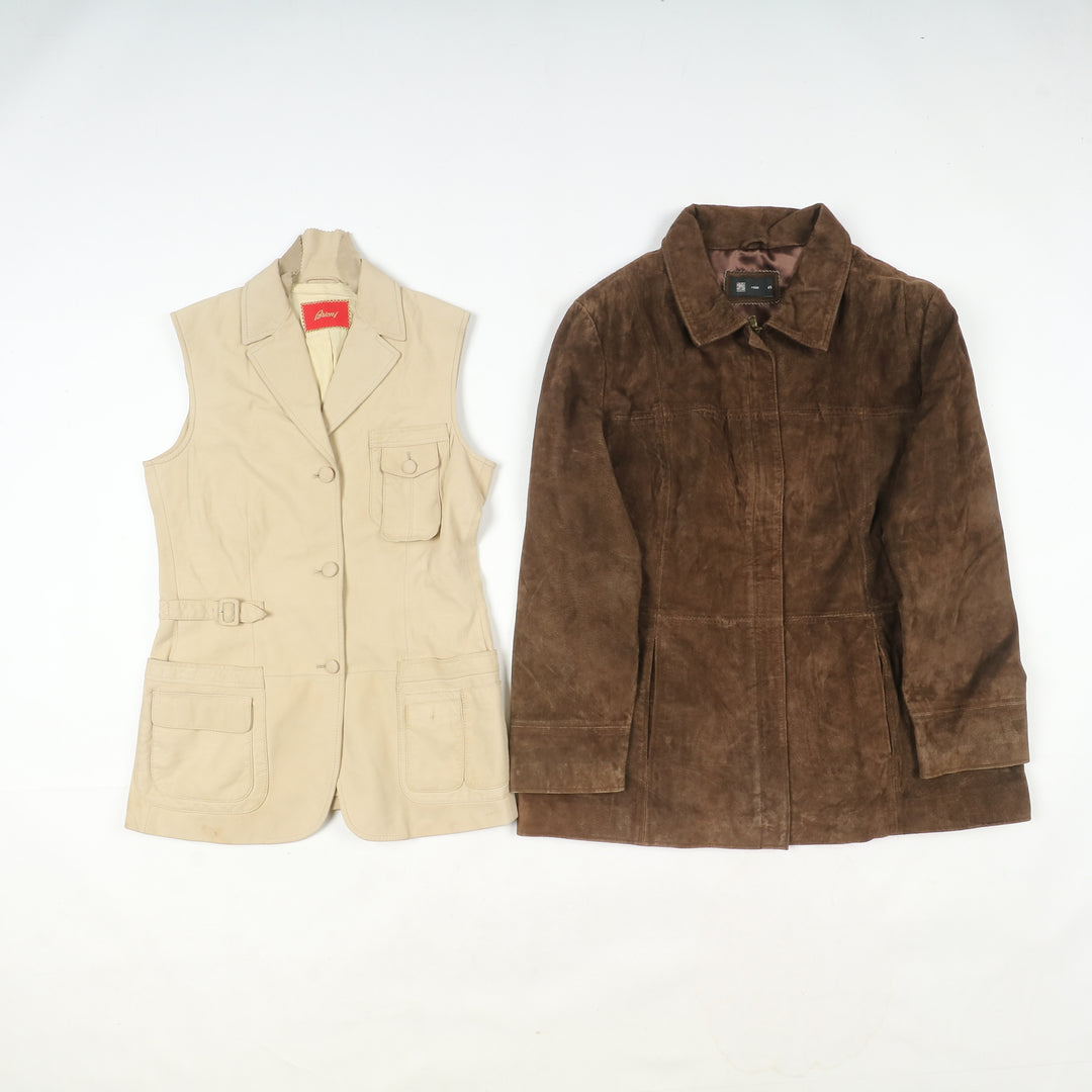 Box mix abbigliamento vintage in pelle Uomo e Donna 19 pz stock leather