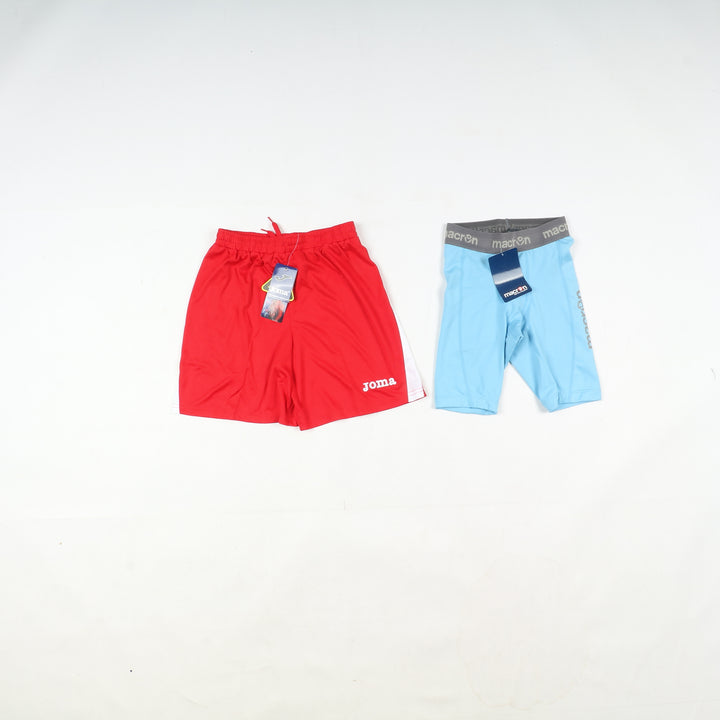 Pantaloncini da calcio bambino nuovi con cartellino 236pz Macron, Givova, Sportika, Royal