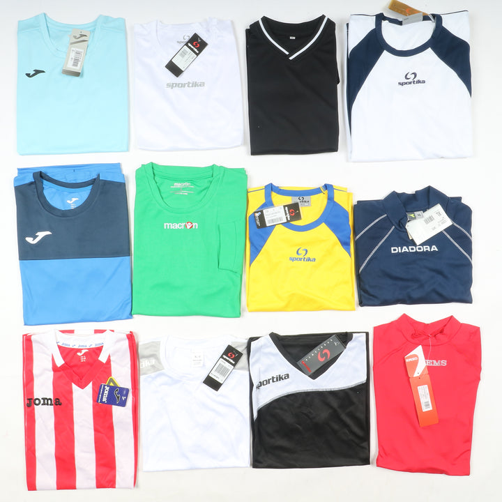 Magliette t-shirt sportive da calcio nuove 97pz uomo e donna Sportika, Macron, Royal, Joma