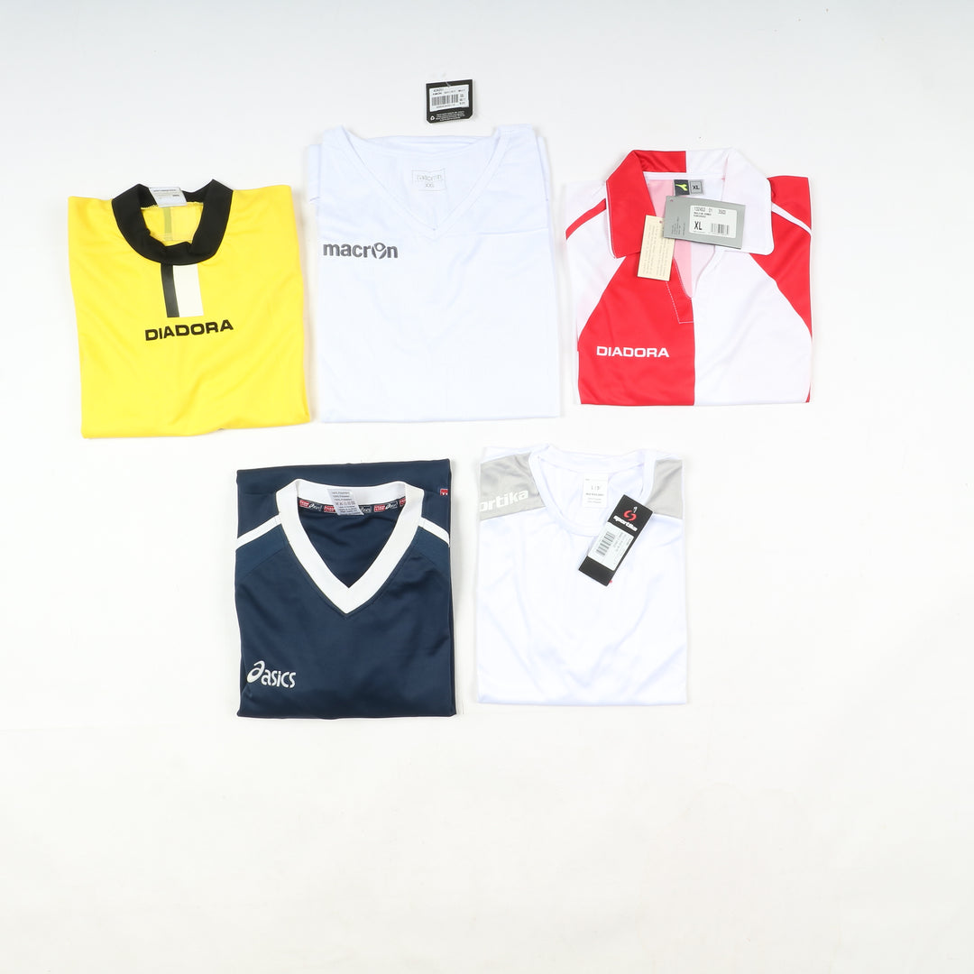 Magliette t-shirt sportive da calcio nuove 97pz uomo e donna Sportika, Macron, Royal, Joma