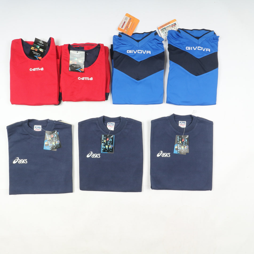 Completi da calcio bambino nuovi con cartellino 43pz Asics, Givova, Cama