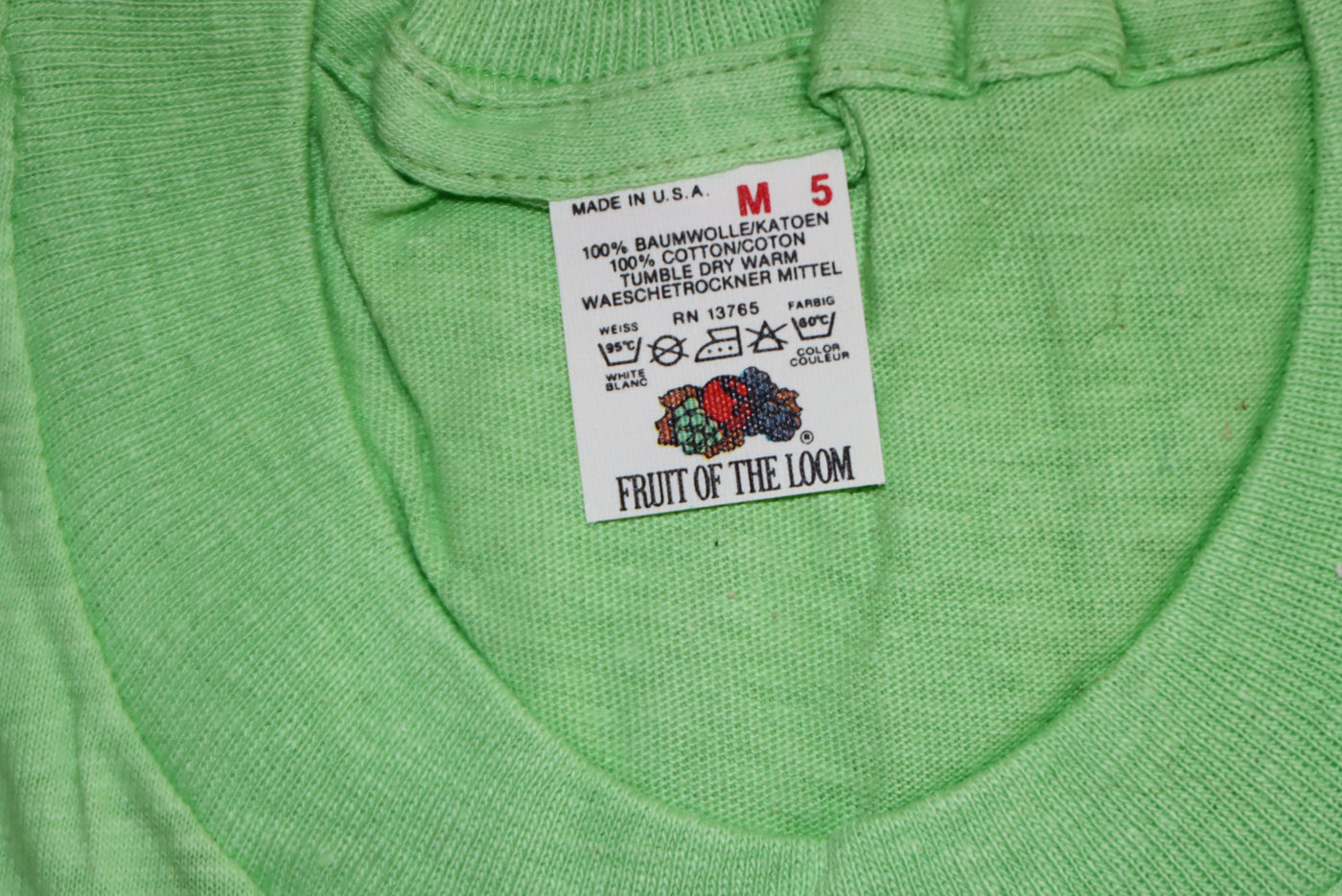 Fruit Of The Loom made in USA T-shirt Taglia M vintage mezza manica nuova deadstock