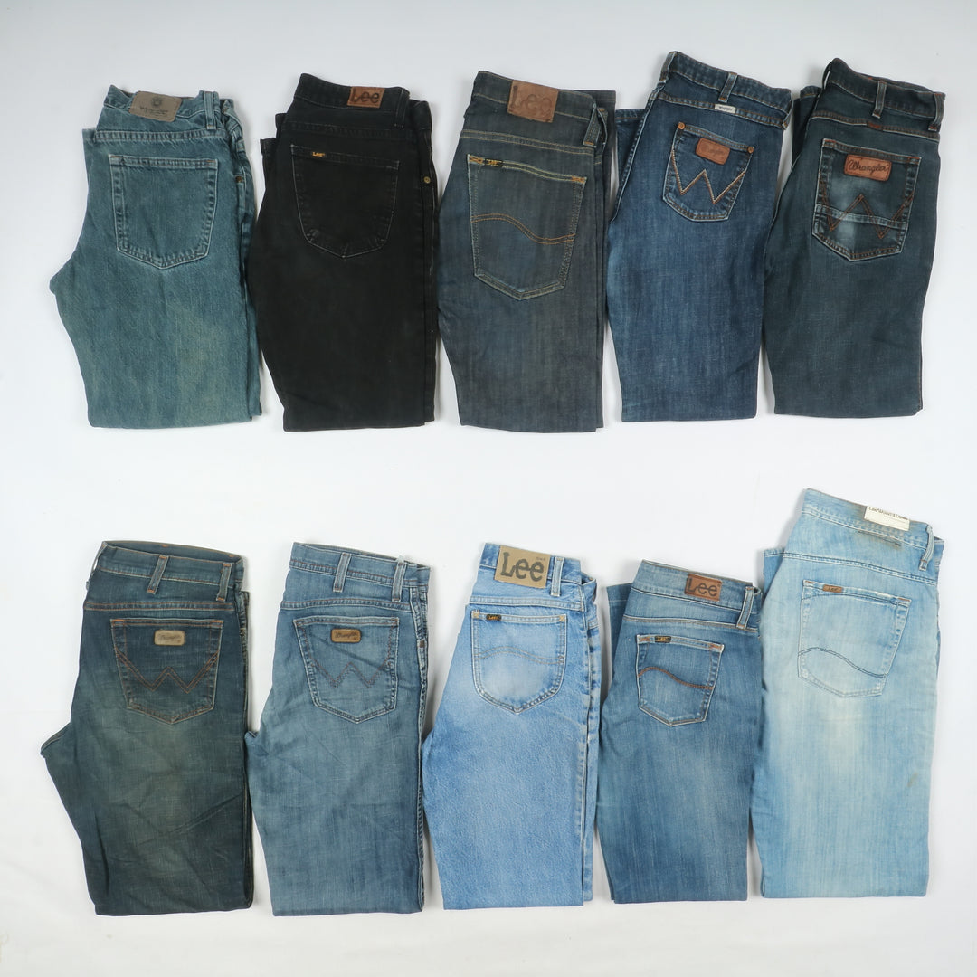 Lee e Wrangler jeans denim e nero Grado B Box da 31pz uomo