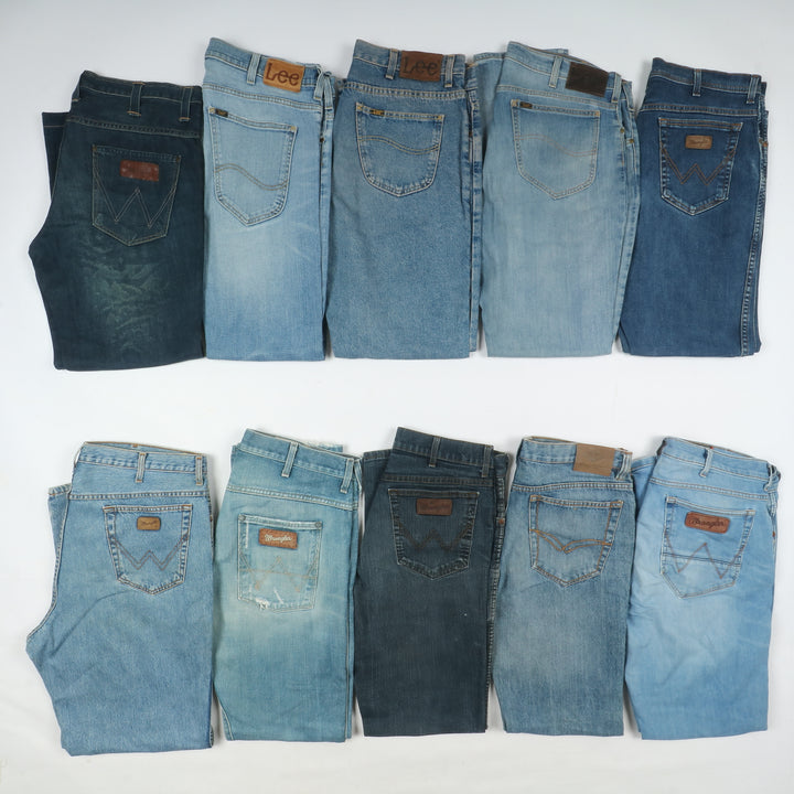 Lee e Wrangler jeans denim e nero Grado B Box da 31pz uomo