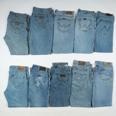 Lee e Wrangler jeans denim e nero Grado B Box da 31pz uomo