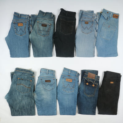 Lee e Wrangler jeans denim e nero Grado B Box da 35pz Donna