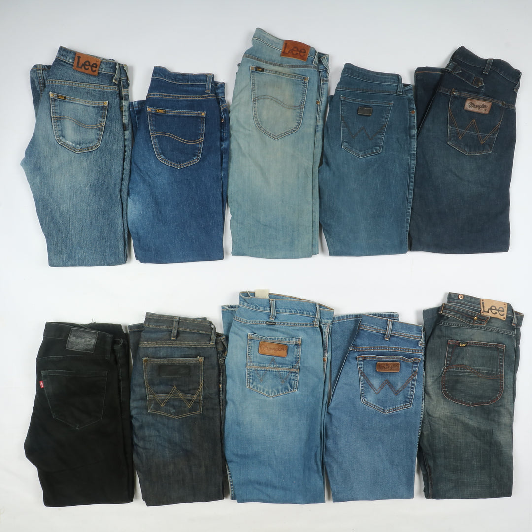 Lee e Wrangler jeans denim e nero Grado B Box da 31pz uomo