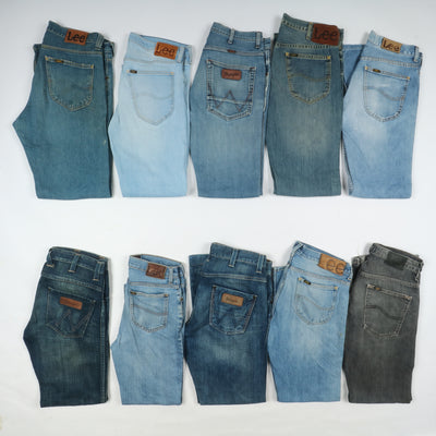 Lee e Wrangler jeans denim e nero Grado B Box da 35pz Donna