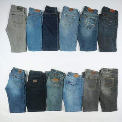 Lee e Wrangler jeans denim e nero Grado B Box da 35pz Donna