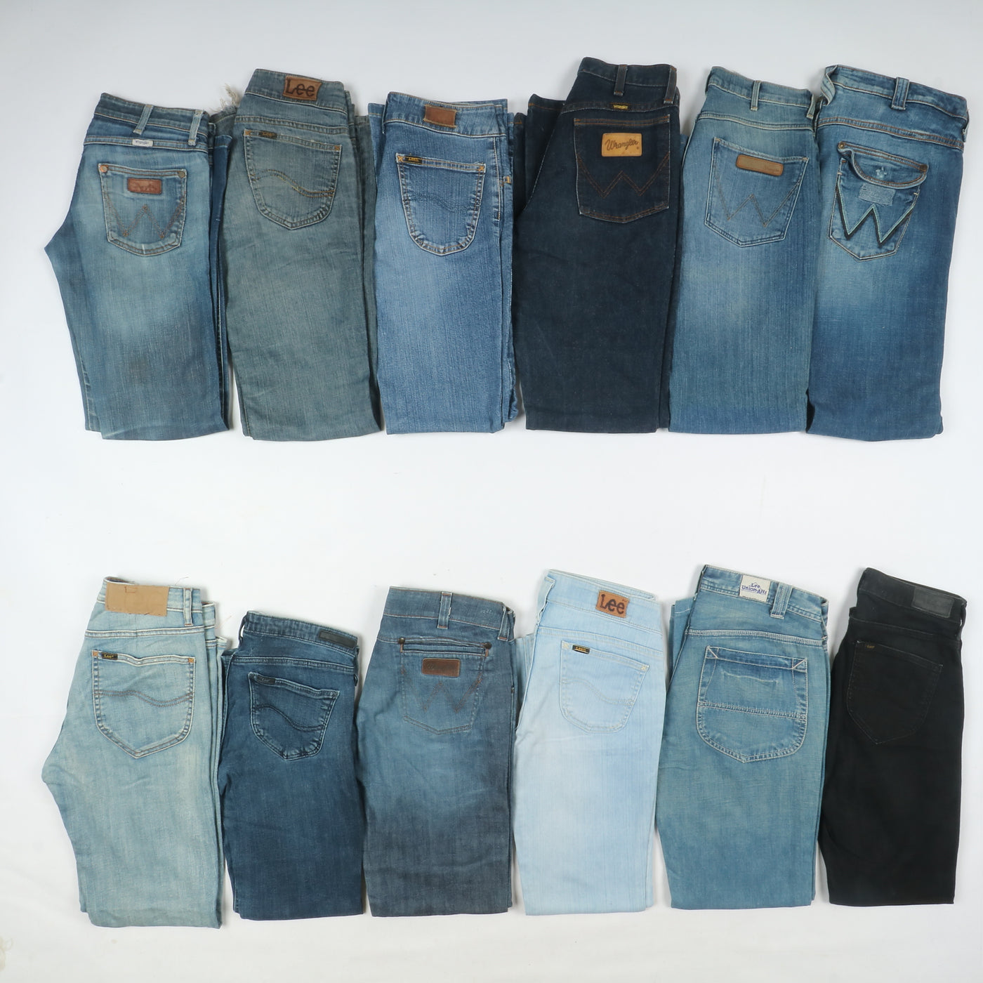 Lee e Wrangler jeans denim e nero Grado B Box da 35pz Donna
