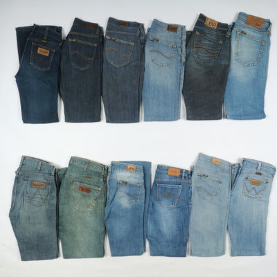Lee e Wrangler jeans denim e nero Grado B Box da 35pz Donna
