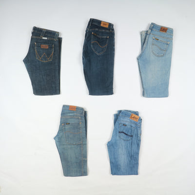 Lee e Wrangler jeans denim e nero Grado B Box da 35pz Donna