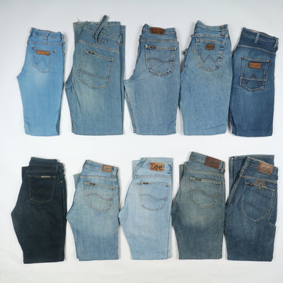 Lee e Wrangler jeans denim e nero Grado B Box da 35pz Donna