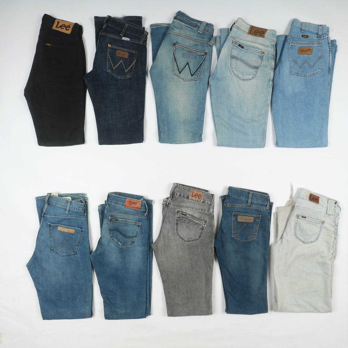 Lee e Wrangler jeans denim e nero Grado B Box da 35pz Donna