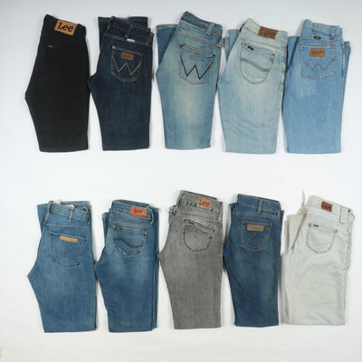 Lee e Wrangler jeans denim e nero Grado B Box da 35pz Donna