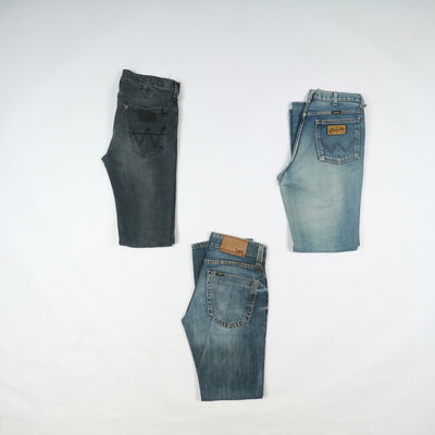 Lee e Wrangler jeans denim e nero Grado B Box da 35pz Donna