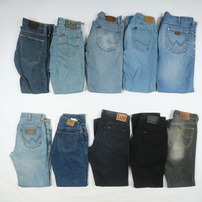 Lee e Wrangler jeans denim e nero Grado B Box da 30pz uomo