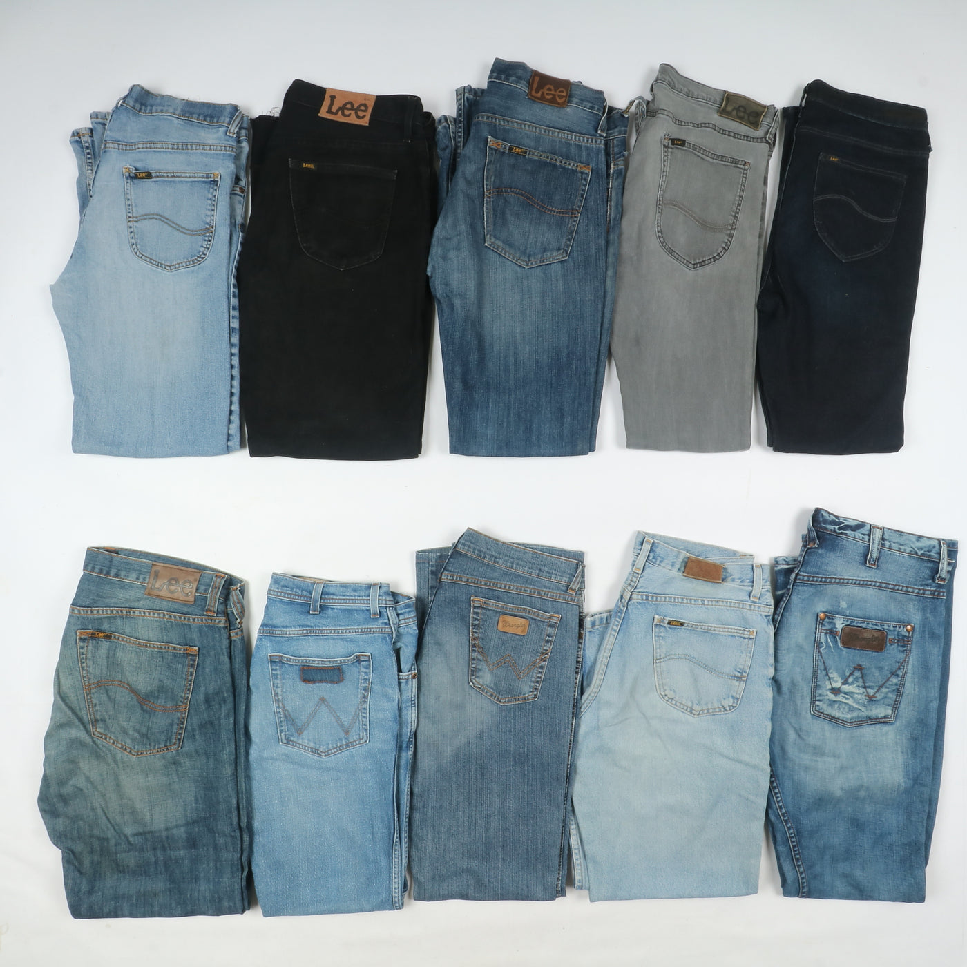 Lee e Wrangler jeans denim e nero Grado B Box da 30pz uomo