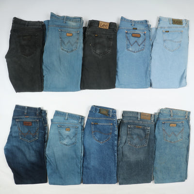 Lee e Wrangler jeans denim e nero Grado B Box da 30pz uomo