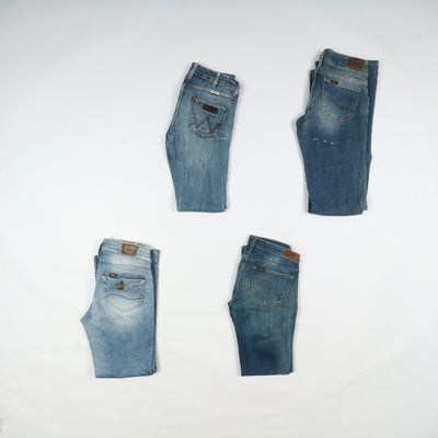 Lee e Wrangler jeans denim e nero Grado B Box da 35pz Donna
