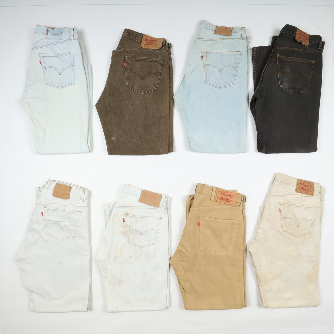 Levi's 501 e zip fly per rework custom stock da 85pz colorati e denim remake