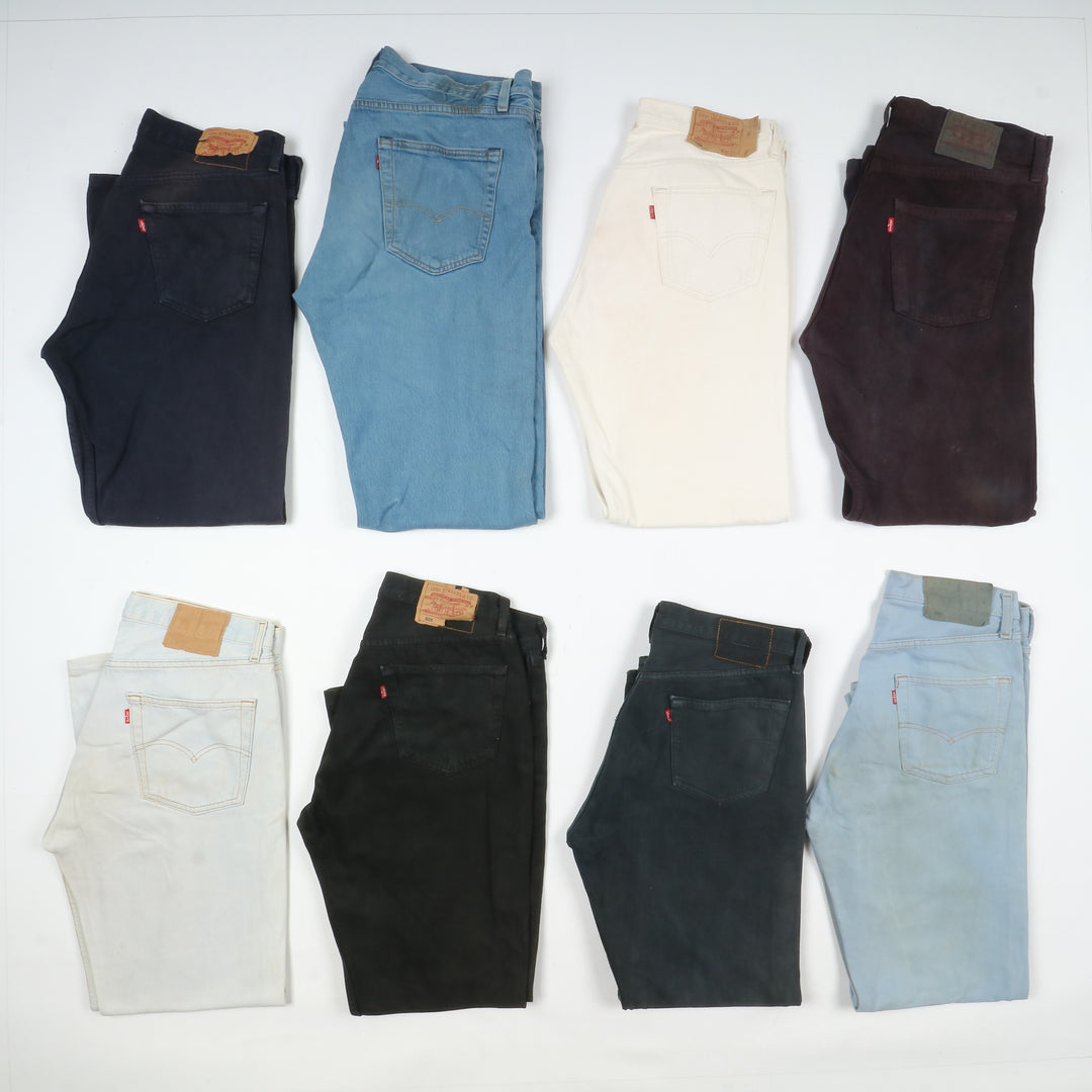 Levi's 501 e zip fly per rework custom stock da 85pz colorati e denim remake